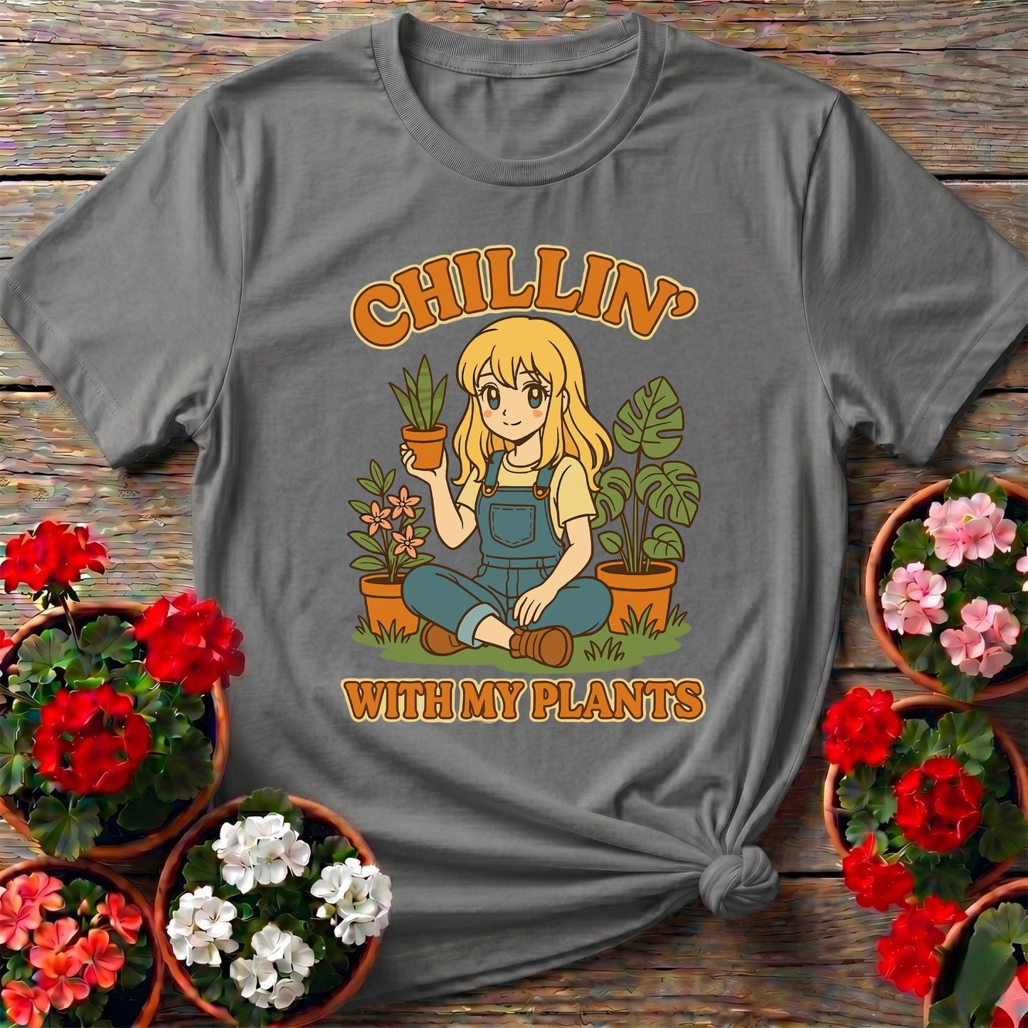 Chillin With My Plants Anime Lover T shirt - GardeningTshirts
