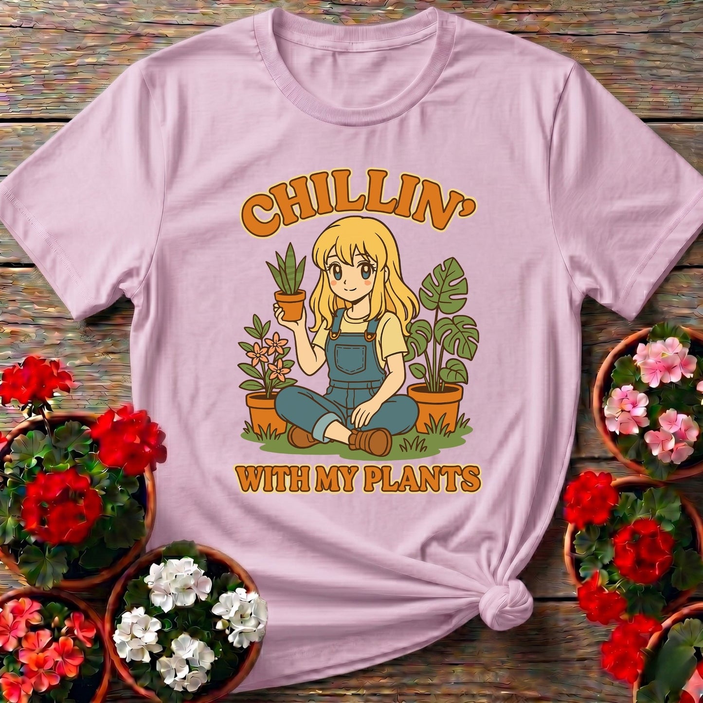 Chillin With My Plants Anime Lover T shirt - GardeningTshirts