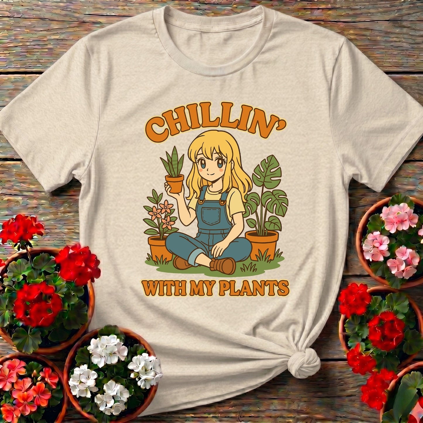 Chillin With My Plants Anime Lover T shirt - GardeningTshirts