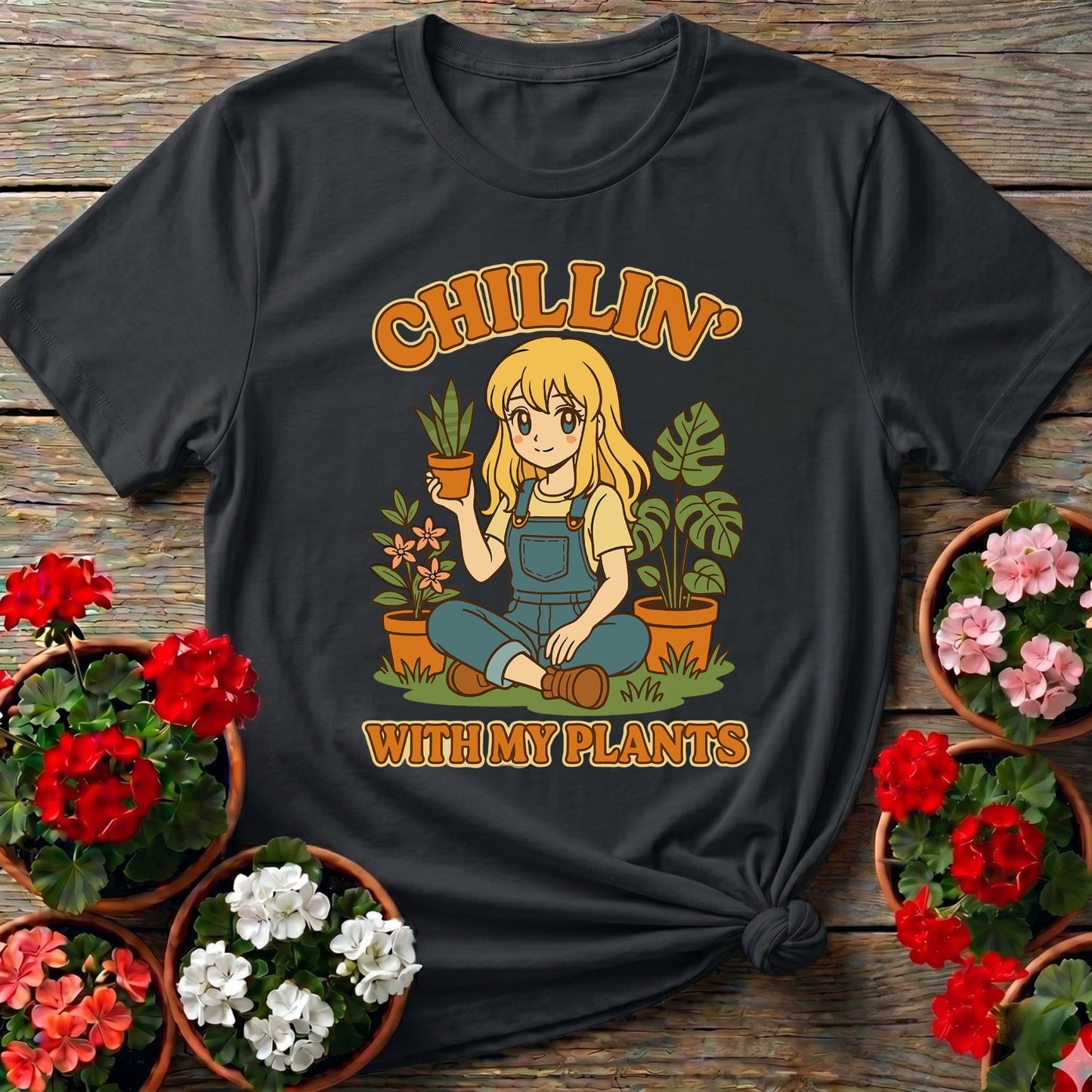 Chillin With My Plants Anime Lover T shirt - GardeningTshirts