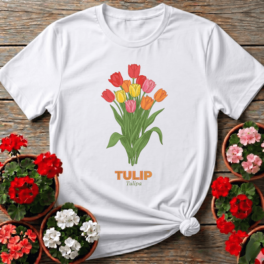 Colorful Tulip Bouquet Gardening Tee for Flower Lovers - GardeningTshirts