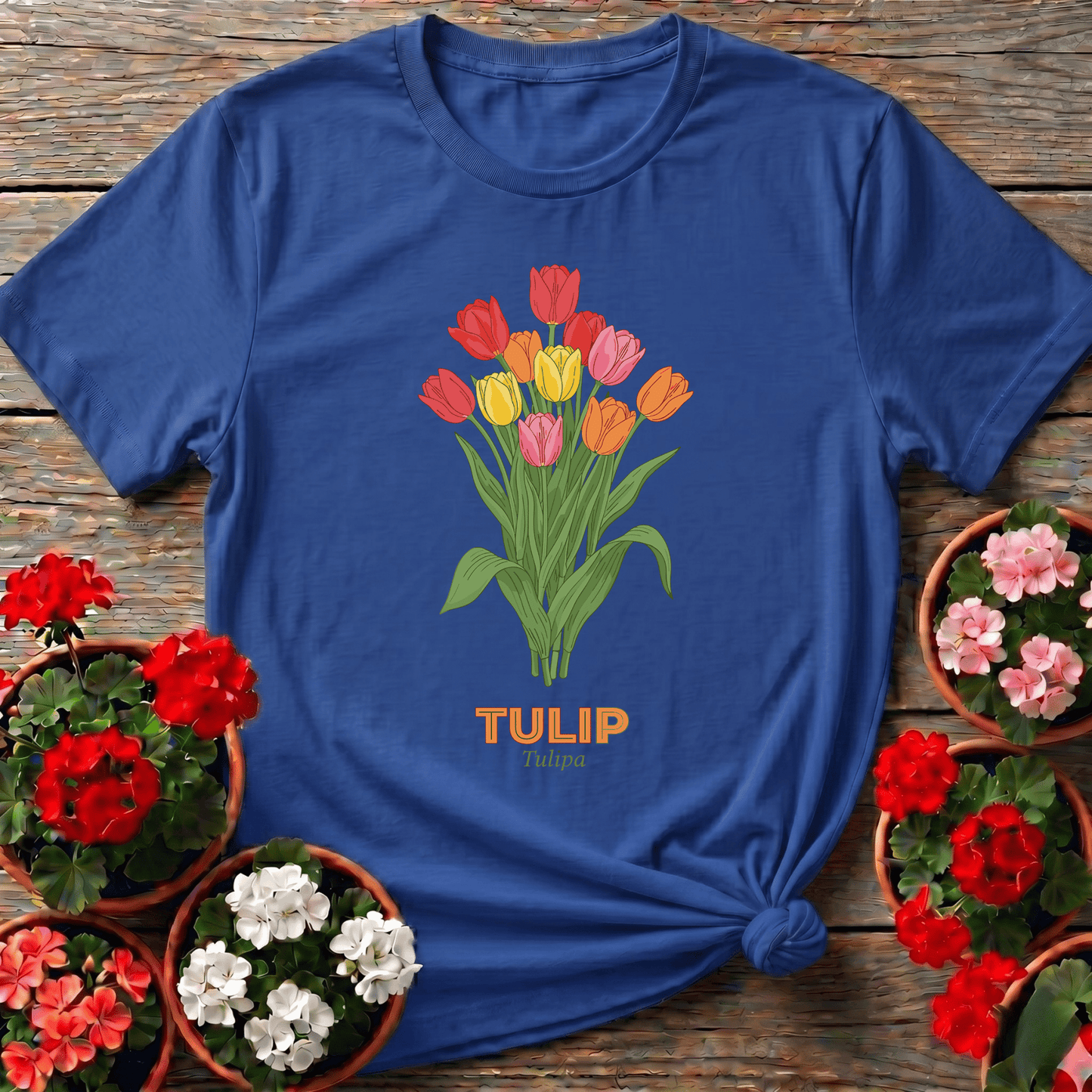 Colorful Tulip Bouquet Gardening Tee for Flower Lovers - GardeningTshirts