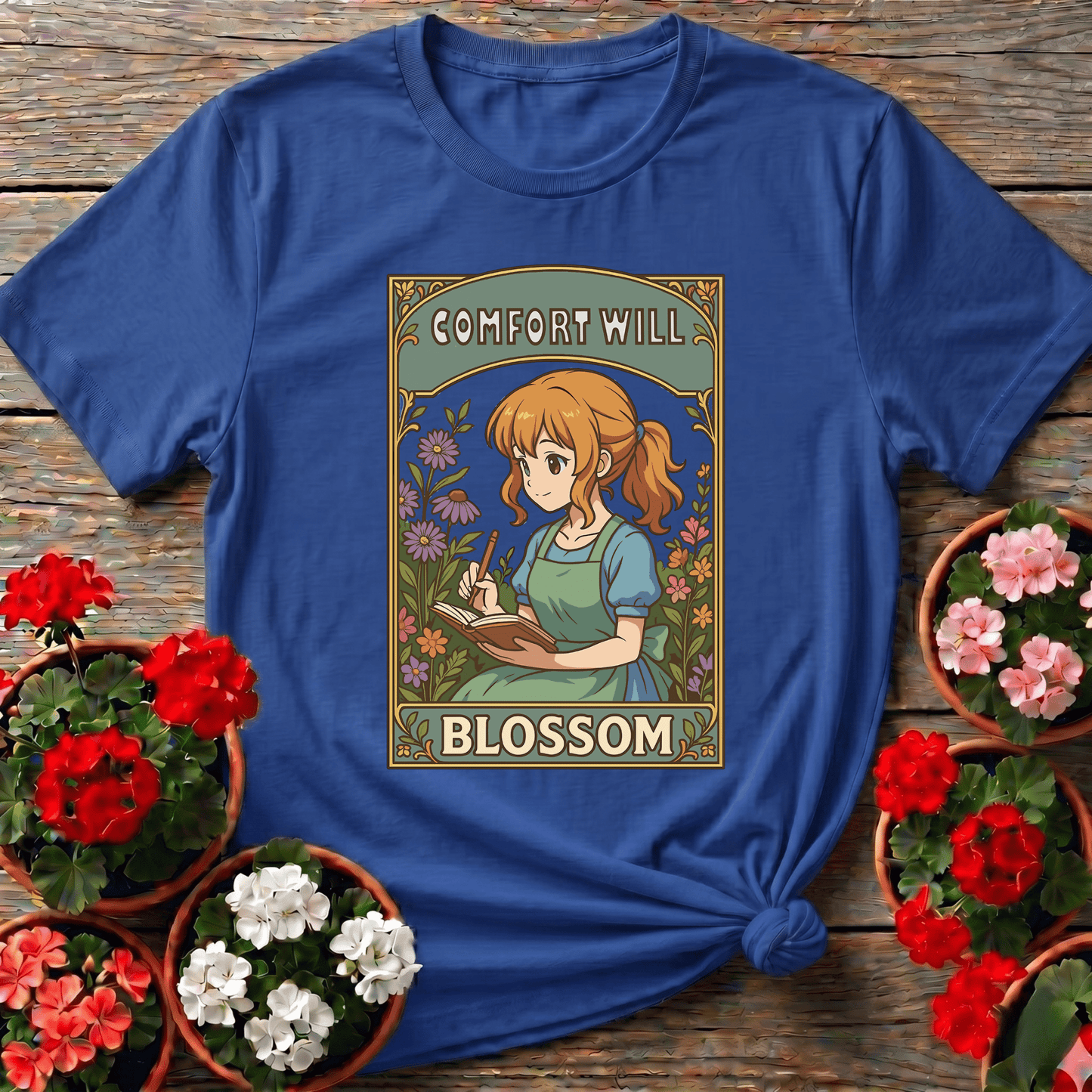 Comfort Will Blossom Anime Girl Gardening Apparel - GardeningTshirts
