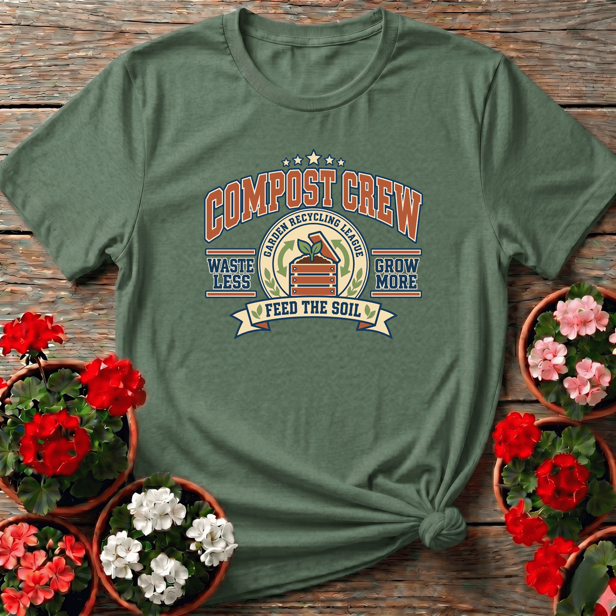 Compost Crew Garden Recycling League Gardening Tee - GardeningTshirts