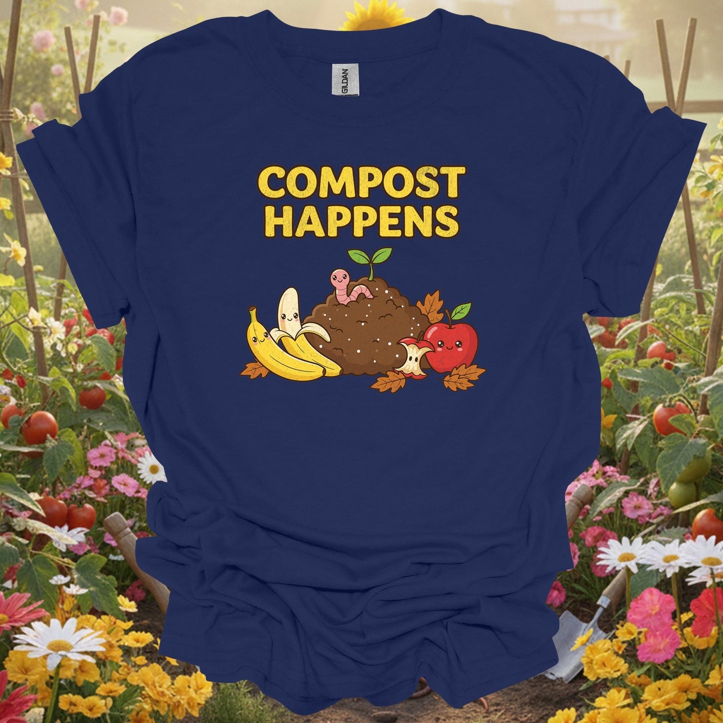 "Compost Happens" Funny Cute T-Shirt - GardeningTshirts