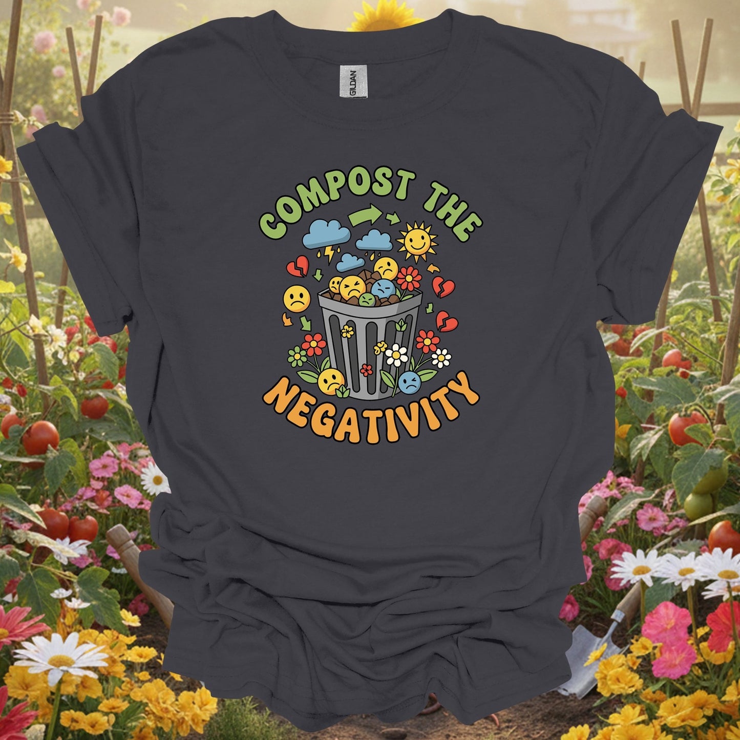 Compost the Negativity Tee | Compost Graphic Tee - GardeningTshirts