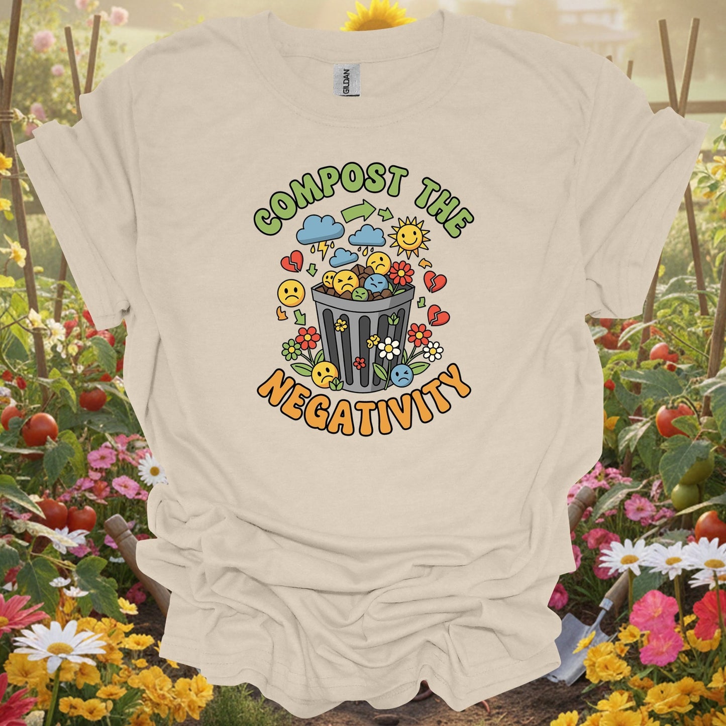 Compost the Negativity Tee | Compost Graphic Tee - GardeningTshirts