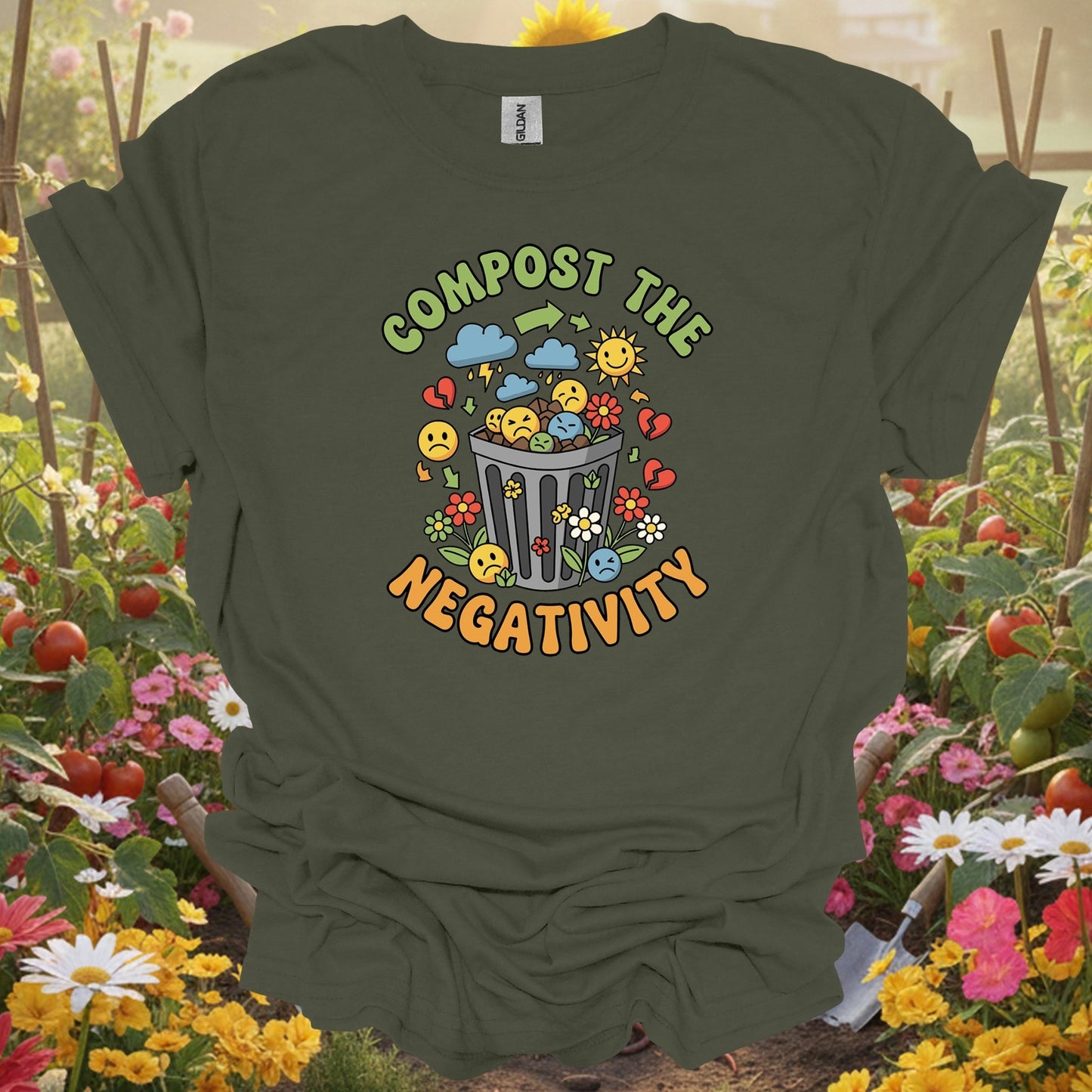 Compost the Negativity Tee | Compost Graphic Tee - GardeningTshirts