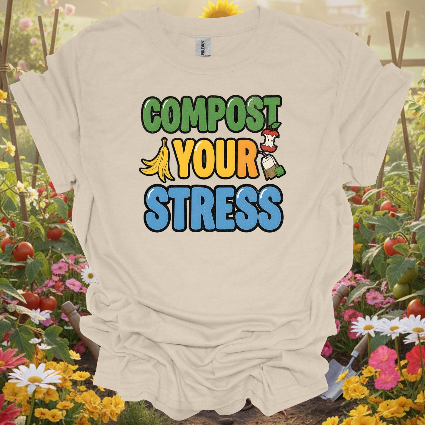 Compost Your Stress T-shirt | Funny Positive Garden Tee - GardeningTshirts