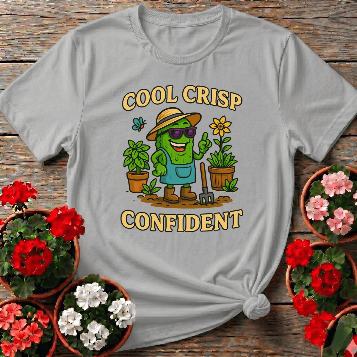 Cool Crisp Confident Funny Pickle T shirt - GardeningTshirts