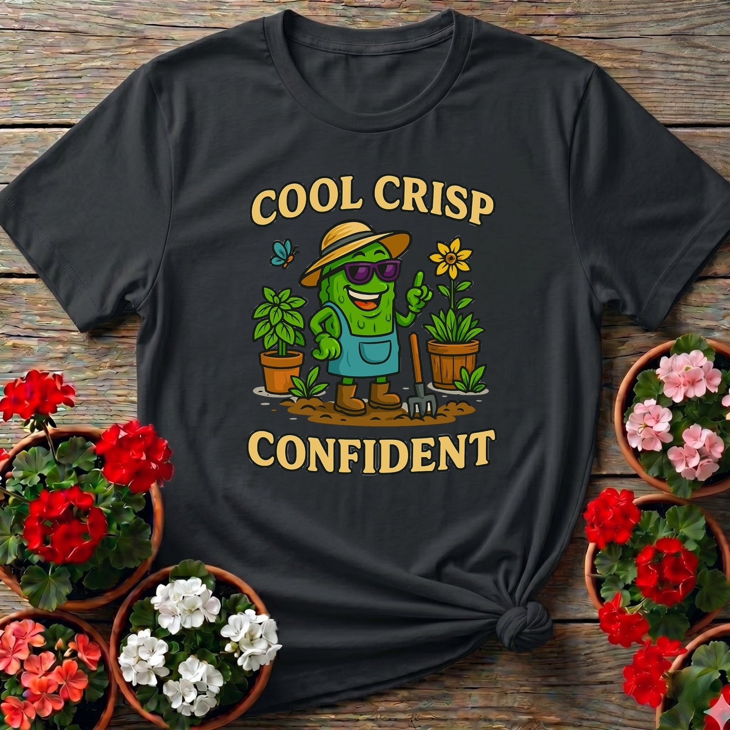 Cool Crisp Confident Funny Pickle T shirt - GardeningTshirts