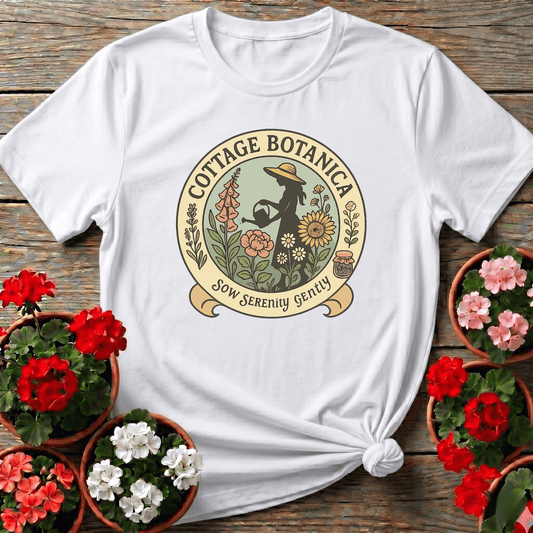 Cottage Botanica Sow Serenity Gently Gardening Tee - GardeningTshirts