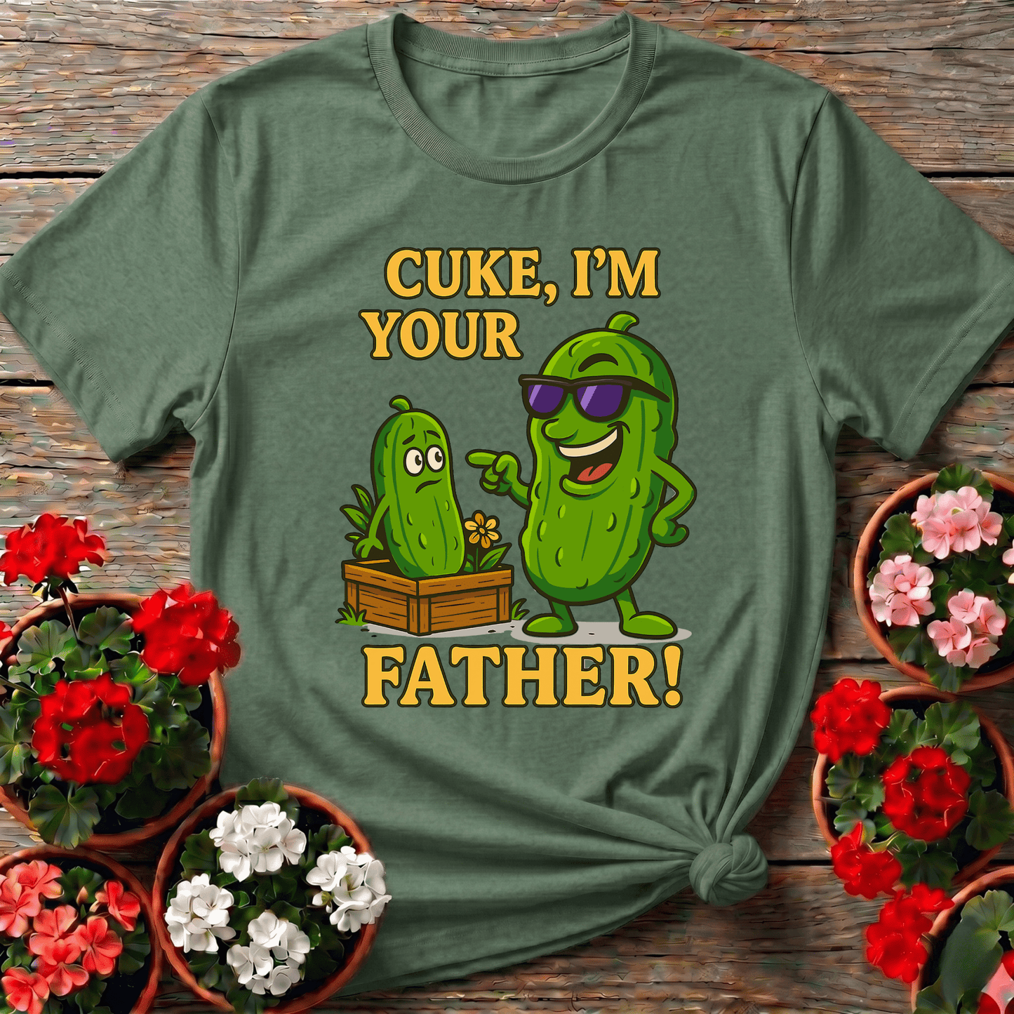 Cuke Im Your Father Funny Cucumber Pun T-shirt - GardeningTshirts