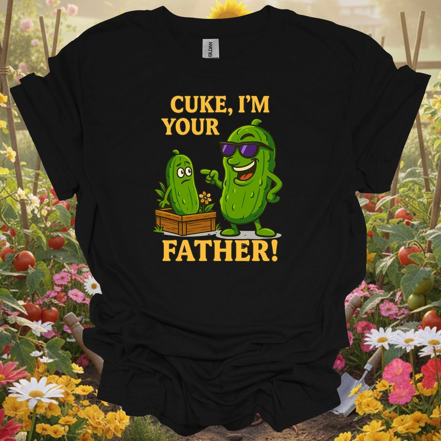 Black shirt showing cuke im your father funny cucumber pun for outdoor enthusiasts