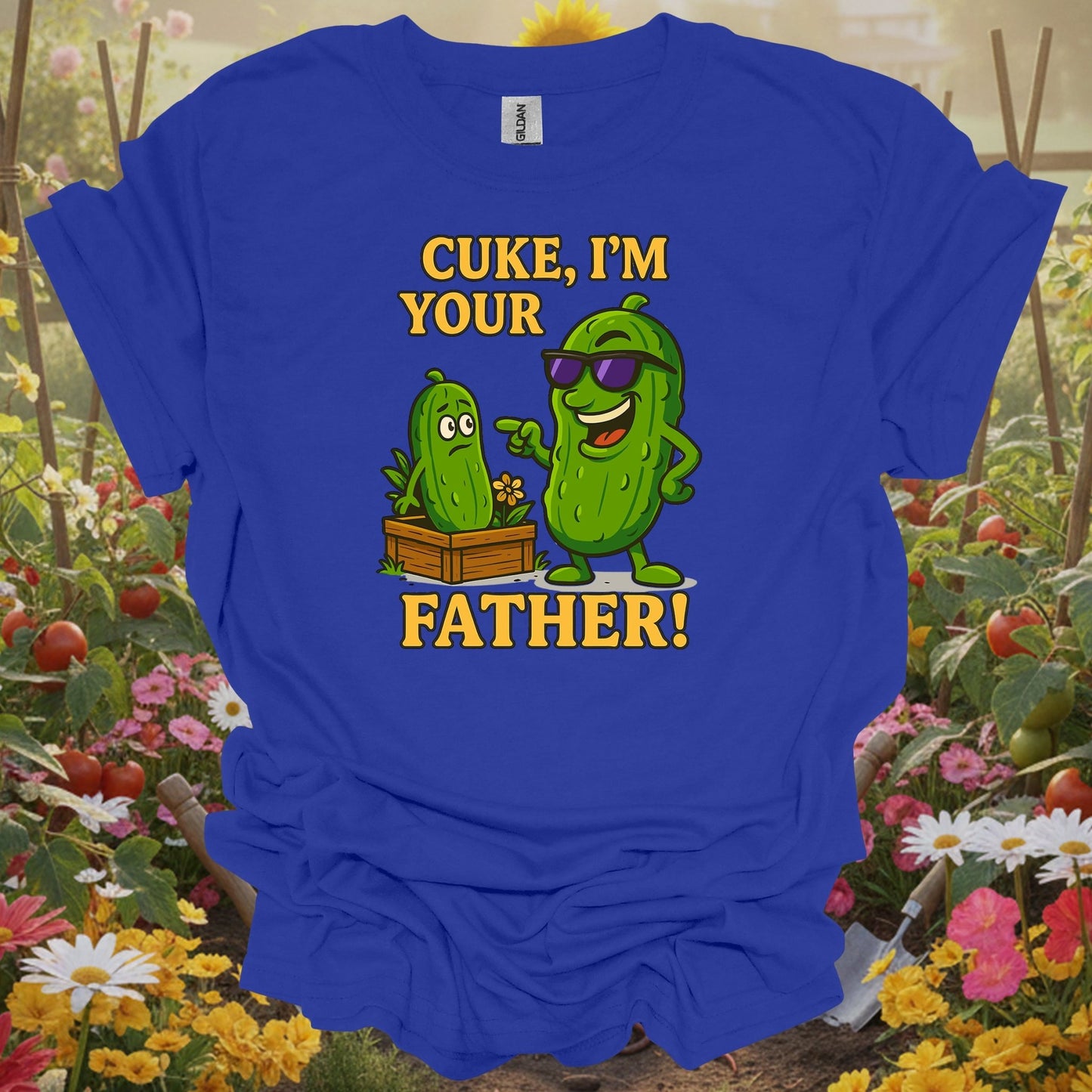 Royal tshirt showing cuke im your father funny cucumber pun for backyard growers