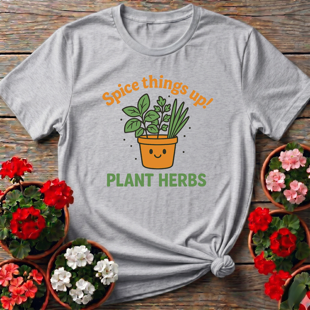 Cute Kawaii Herb Garden Spice Things Up Graphic Tee - GardeningTshirts