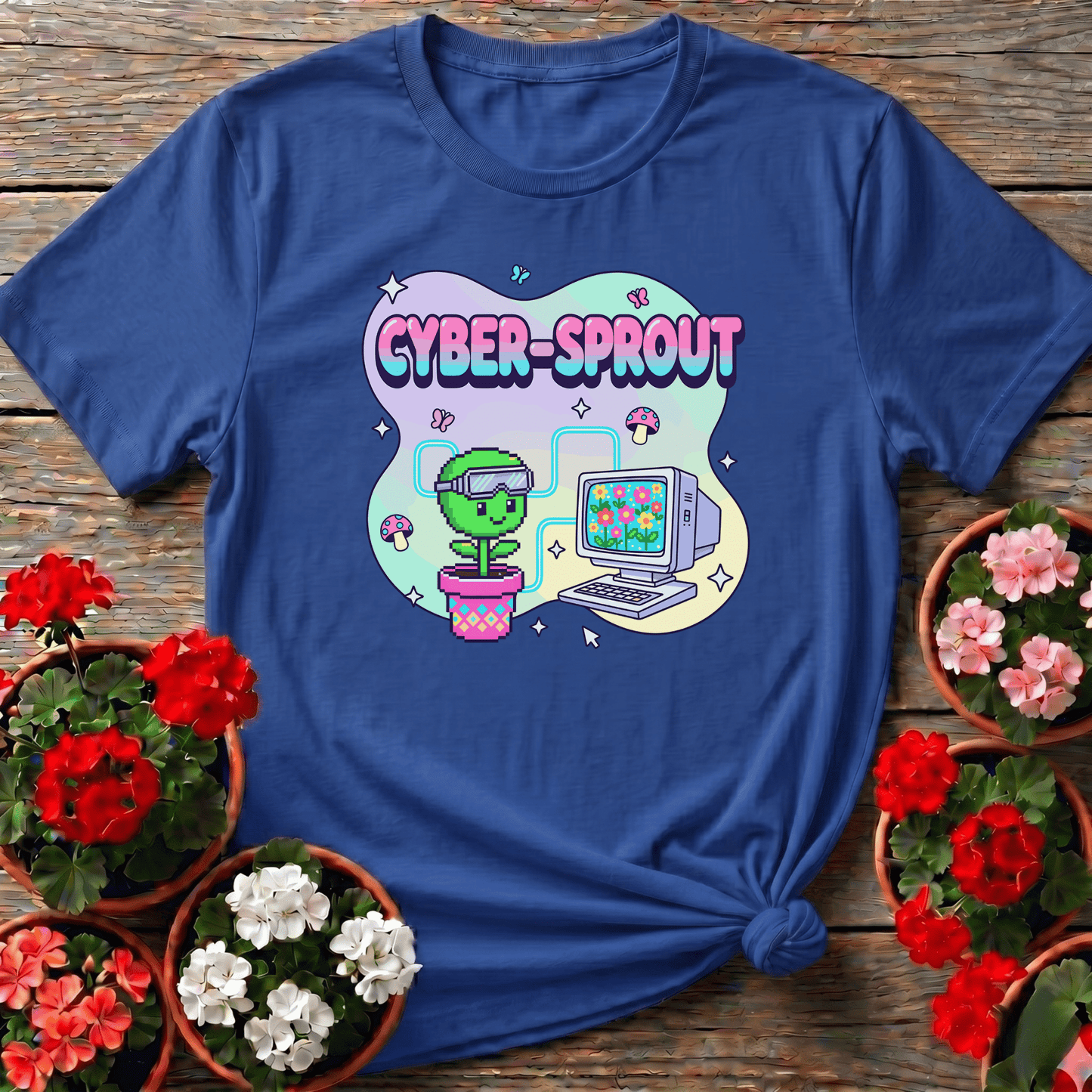 Cyber Sprout Funny Gardening Tee for Plant Lovers - GardeningTshirts