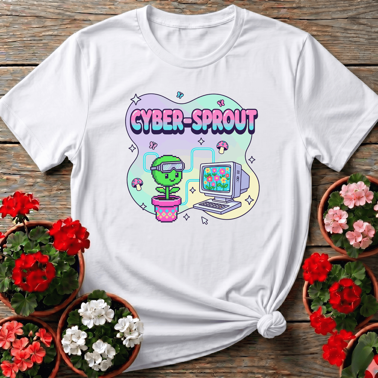 Cyber Sprout Funny Gardening Tee for Plant Lovers - GardeningTshirts