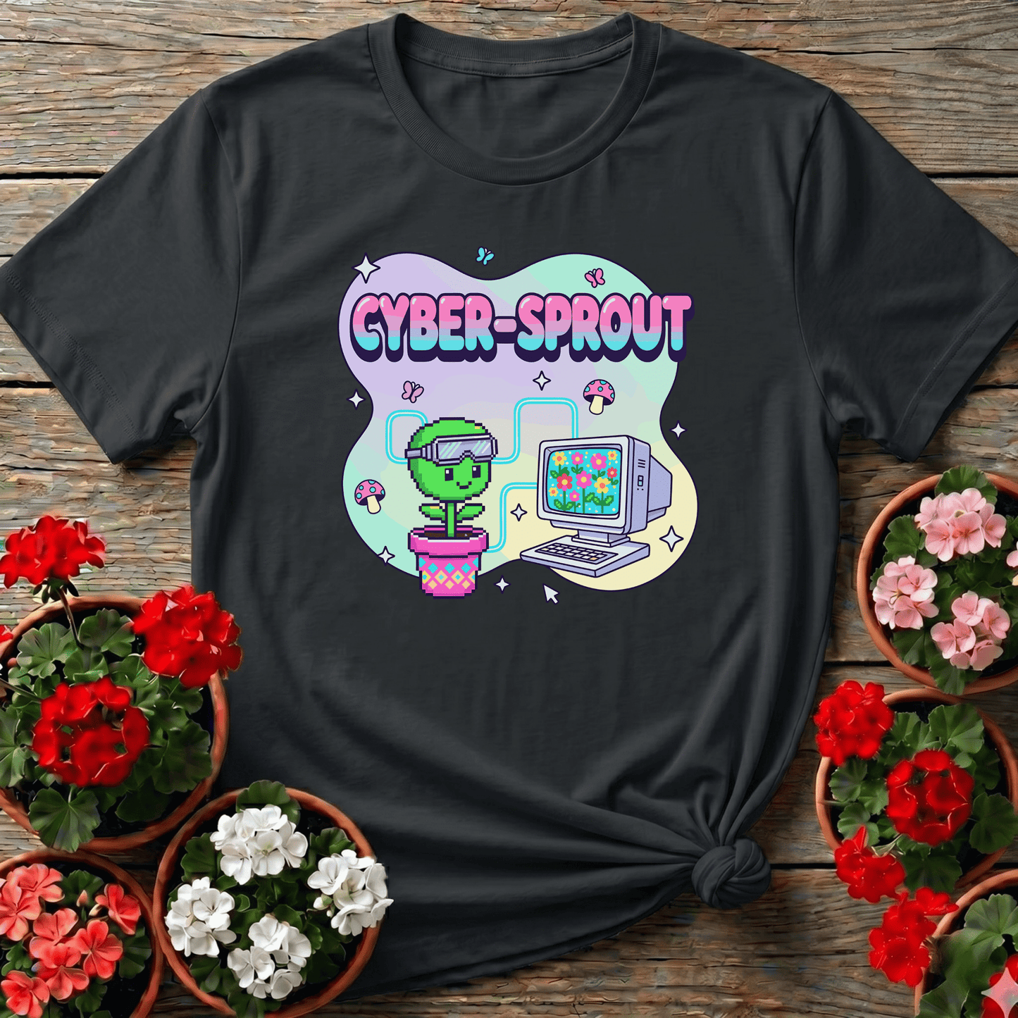 Cyber Sprout Funny Gardening Tee for Plant Lovers - GardeningTshirts
