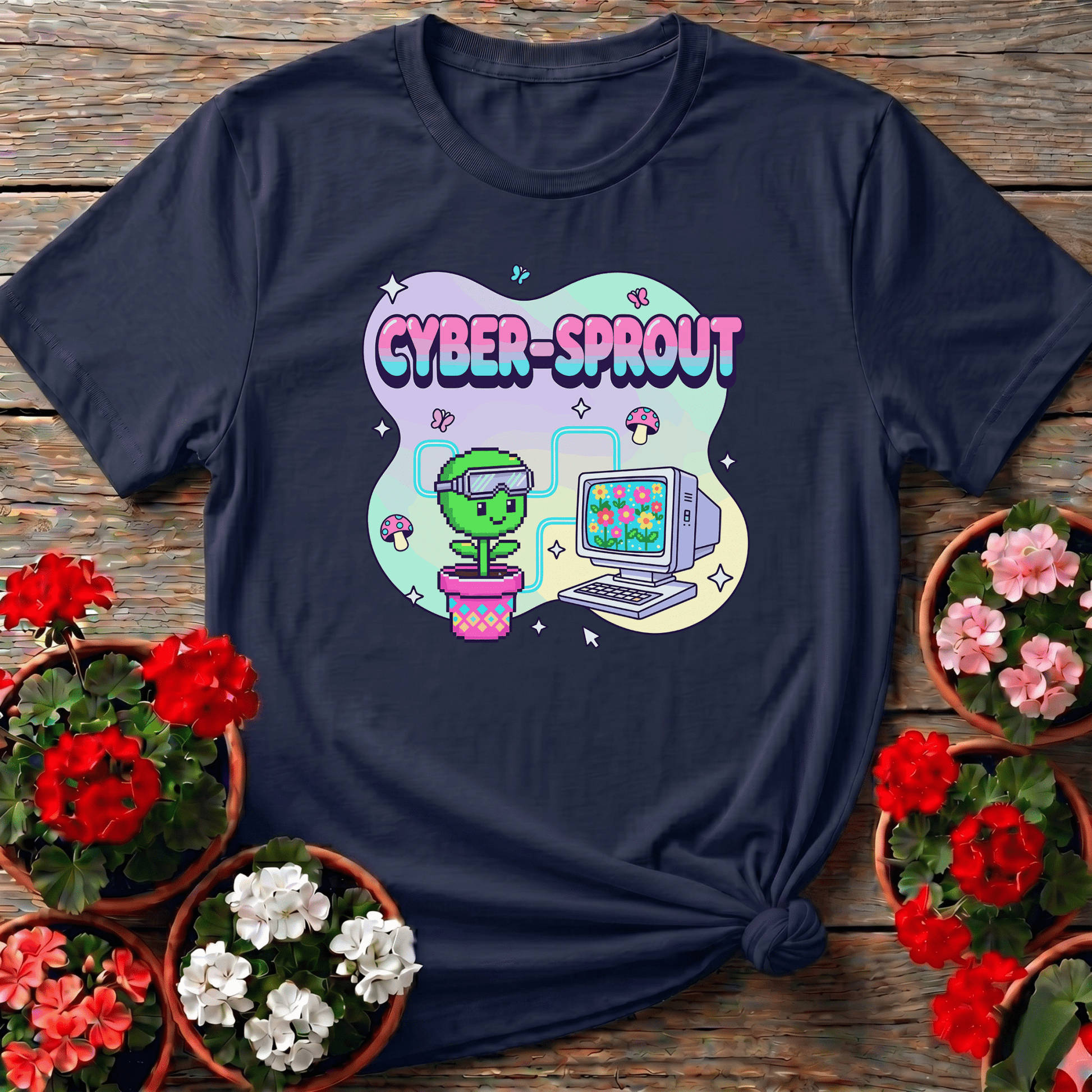 Cyber Sprout Funny Gardening Tee for Plant Lovers - GardeningTshirts