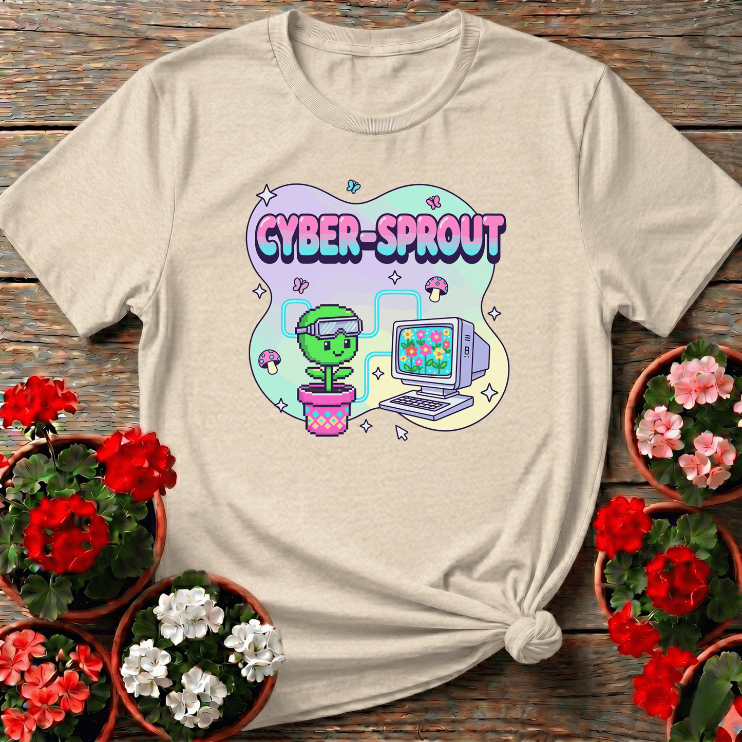 Cyber Sprout Funny Gardening Tee for Plant Lovers - GardeningTshirts