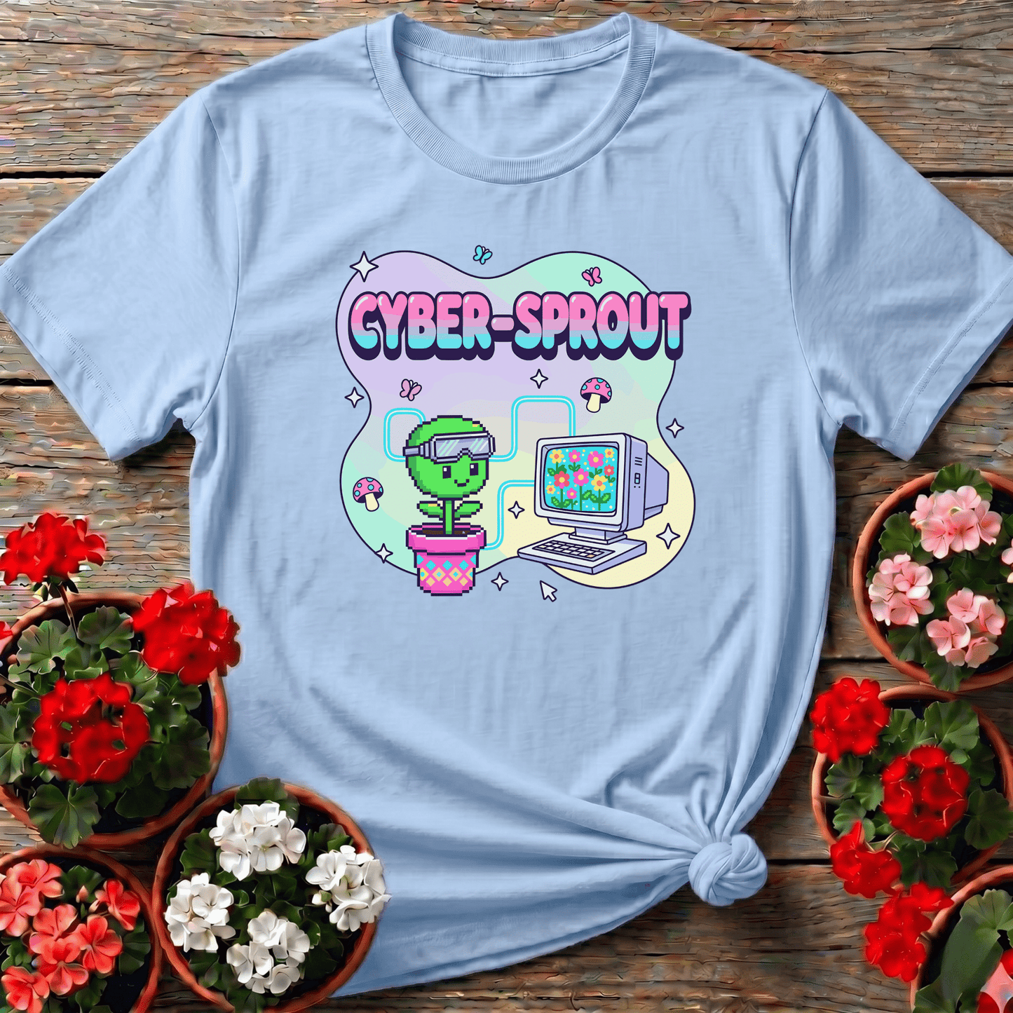 Cyber Sprout Funny Gardening Tee for Plant Lovers - GardeningTshirts