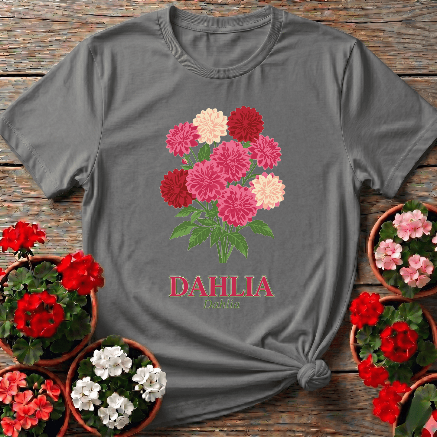 Dahlia Bouquet Gardening Tee for Flower Lovers - GardeningTshirts