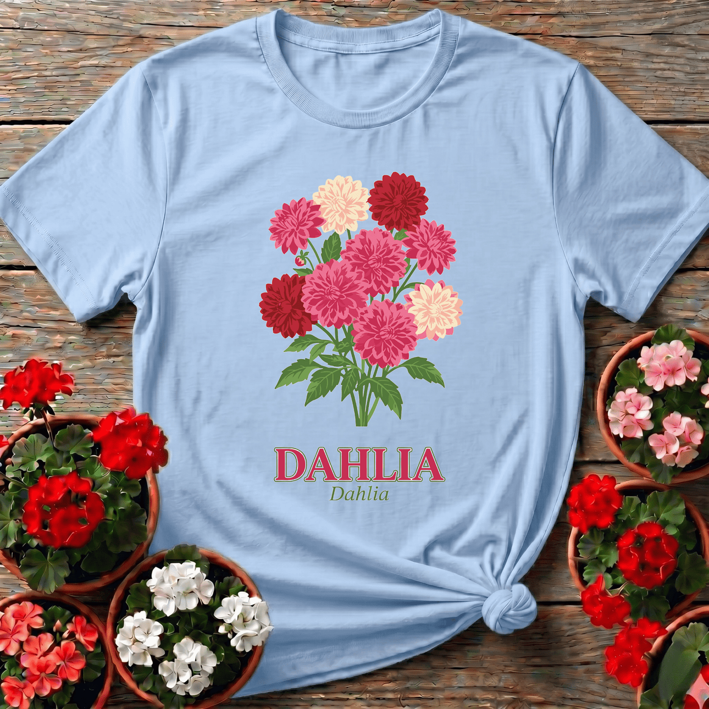 Dahlia Bouquet Gardening Tee for Flower Lovers - GardeningTshirts