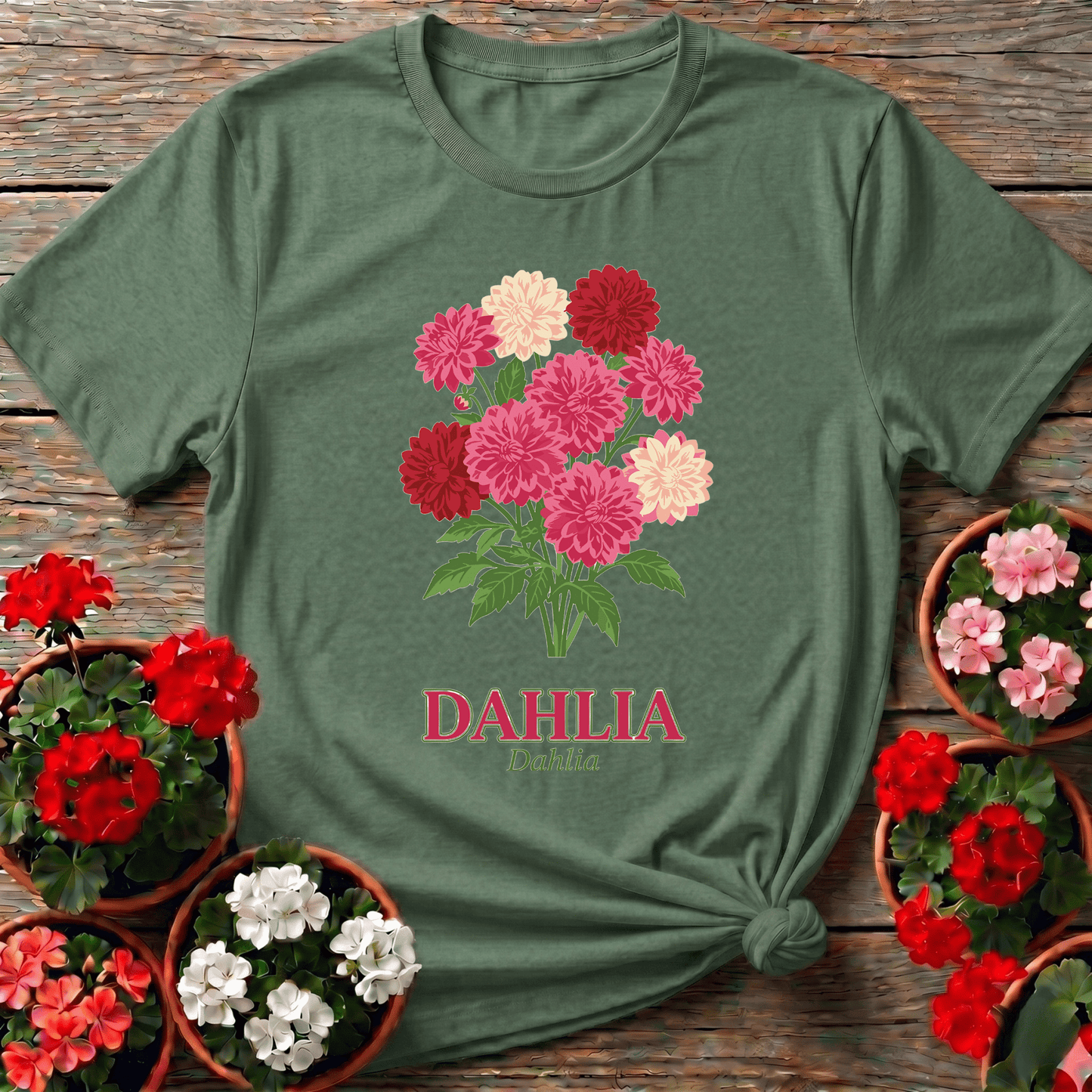 Dahlia Bouquet Gardening Tee for Flower Lovers - GardeningTshirts