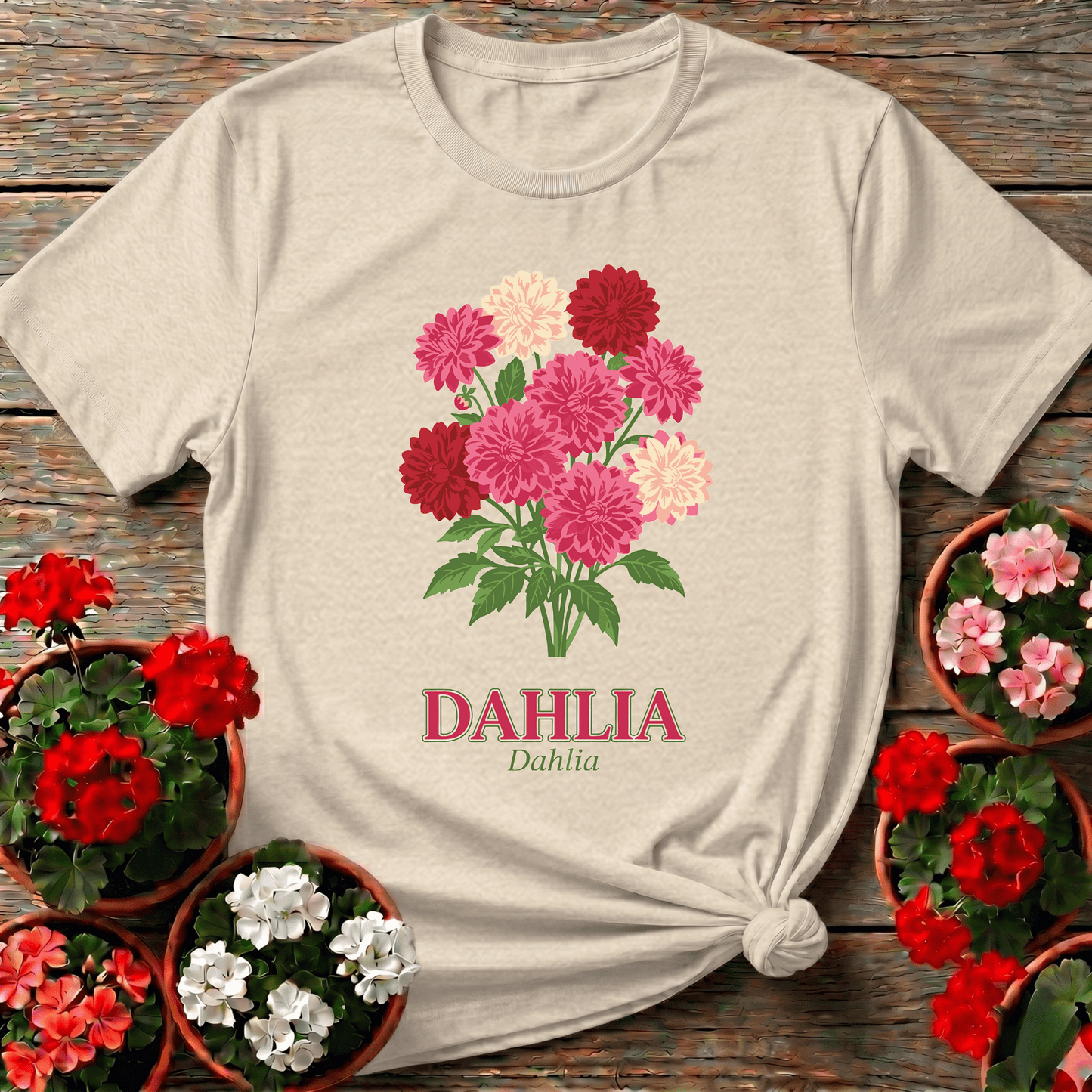 Dahlia Bouquet Gardening Tee for Flower Lovers - GardeningTshirts