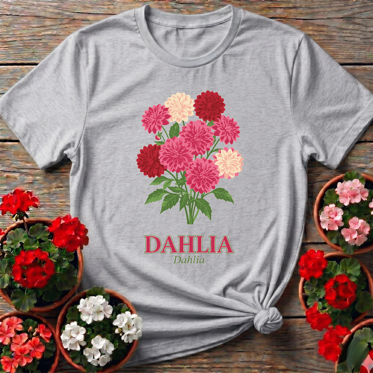 Dahlia Bouquet Gardening Tee for Flower Lovers - GardeningTshirts