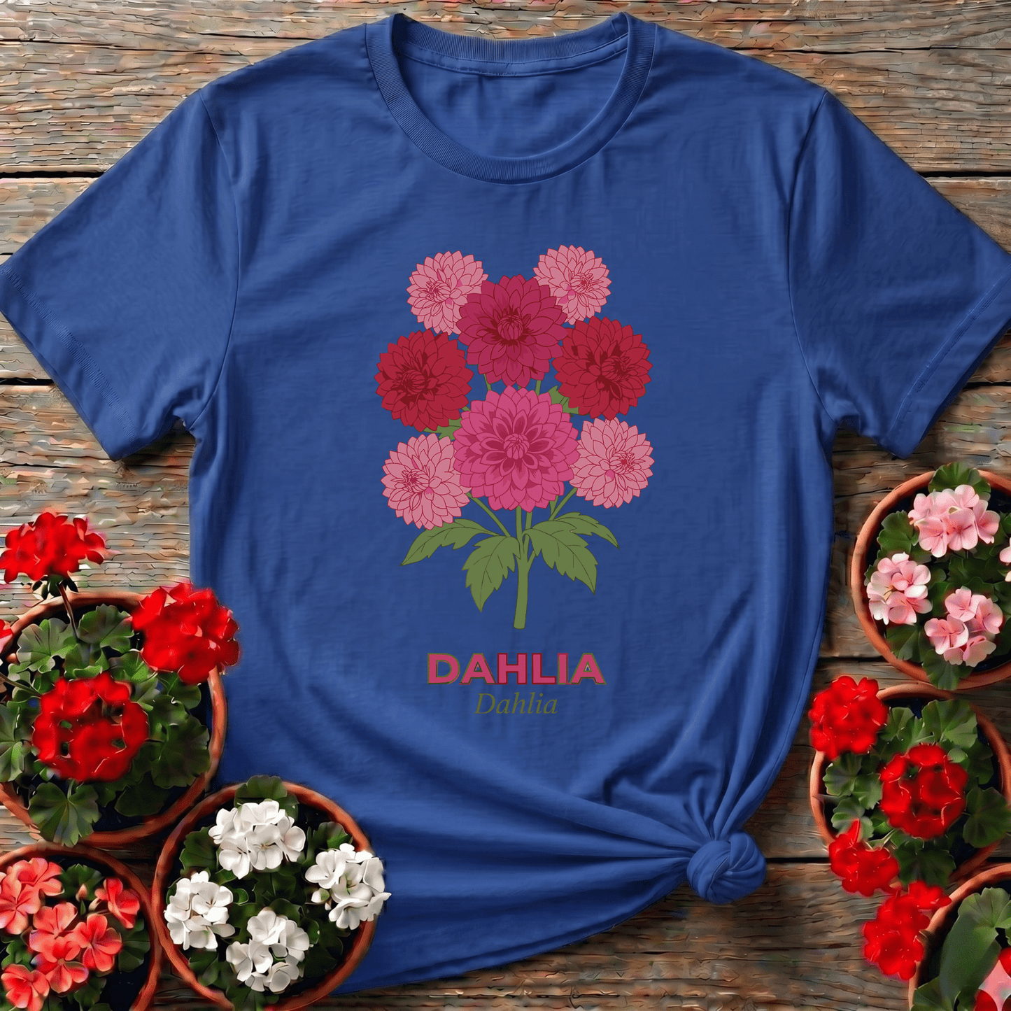 Dahlia Flower Bouquet Gardening T-Shirt for Dahlia Lovers - GardeningTshirts