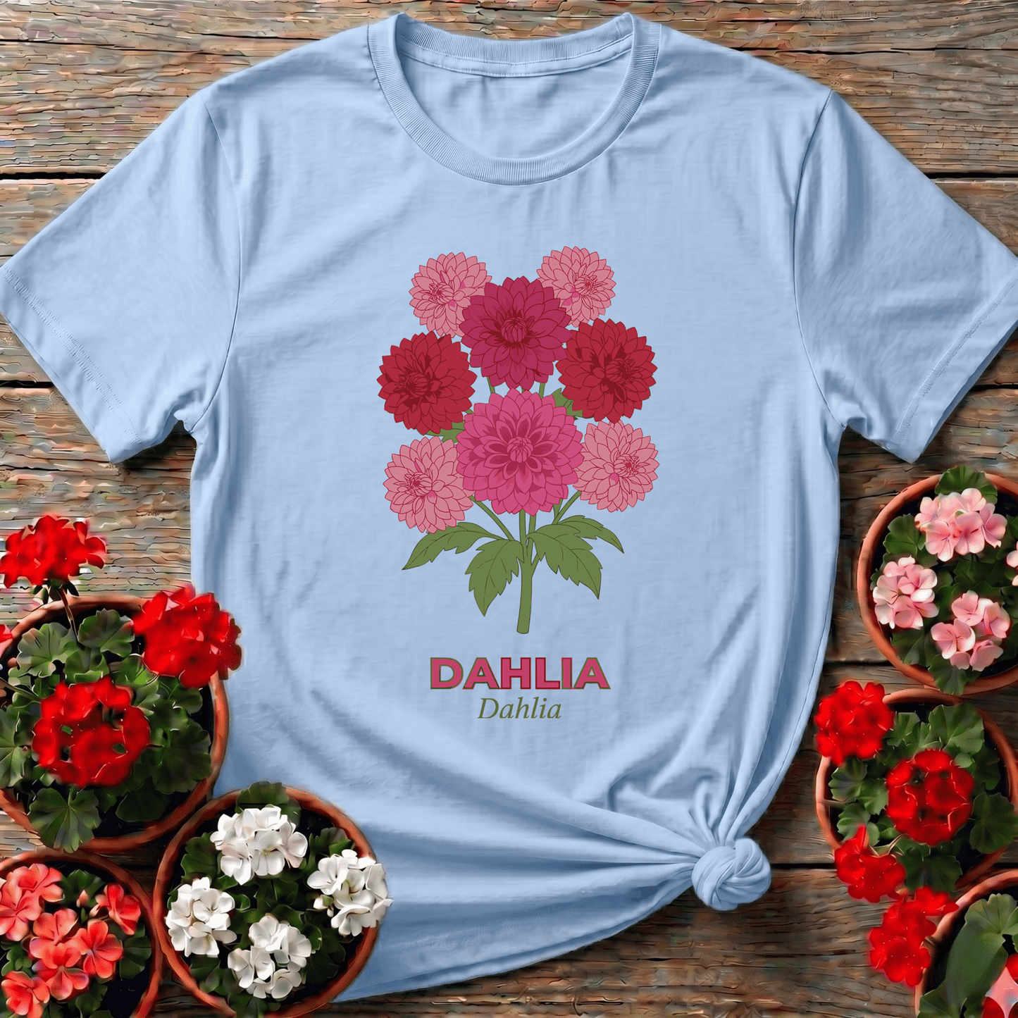 Dahlia Flower Bouquet Gardening T-Shirt for Dahlia Lovers - GardeningTshirts