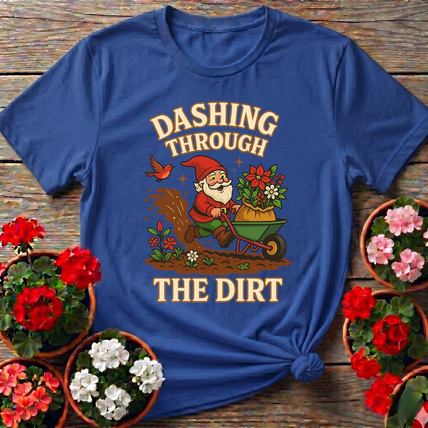 Dashing Through The Dirt Christmas T-shirt - GardeningTshirts