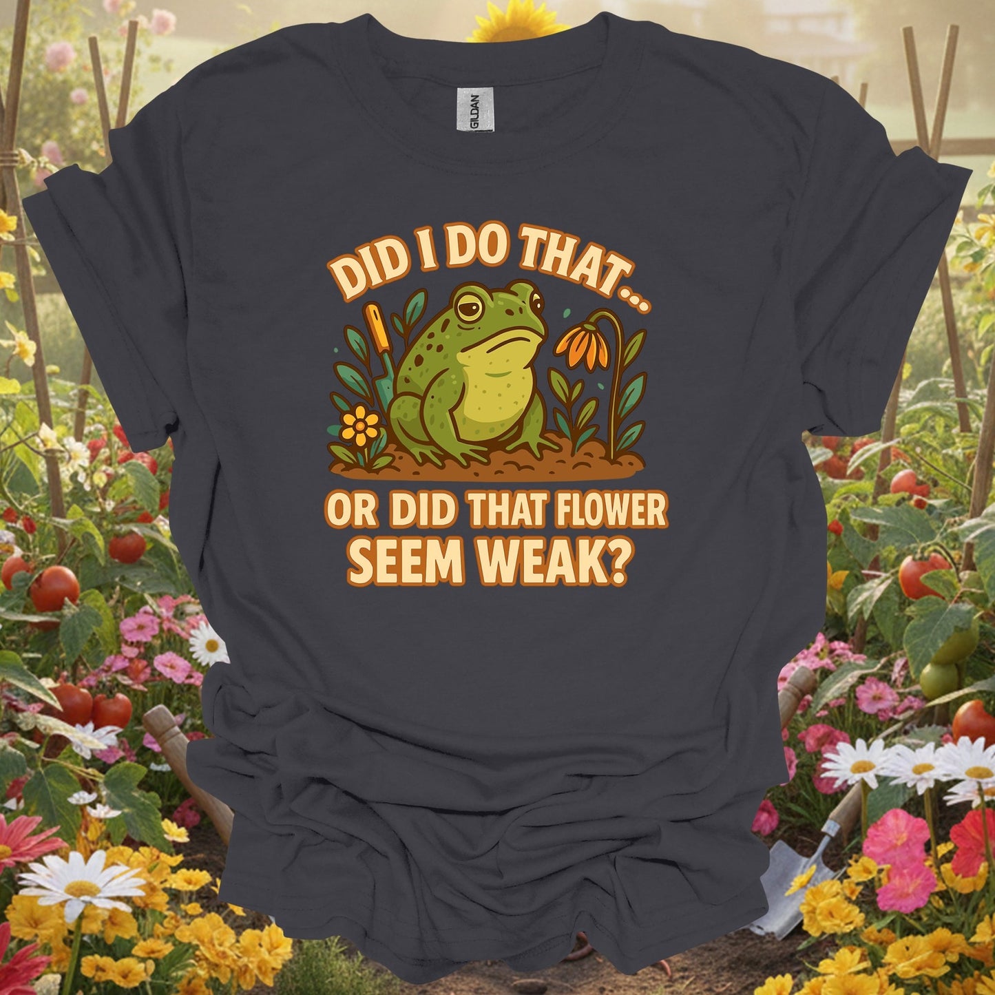 Charcoal tee showing did i do that funny frog gardening for plant lovers