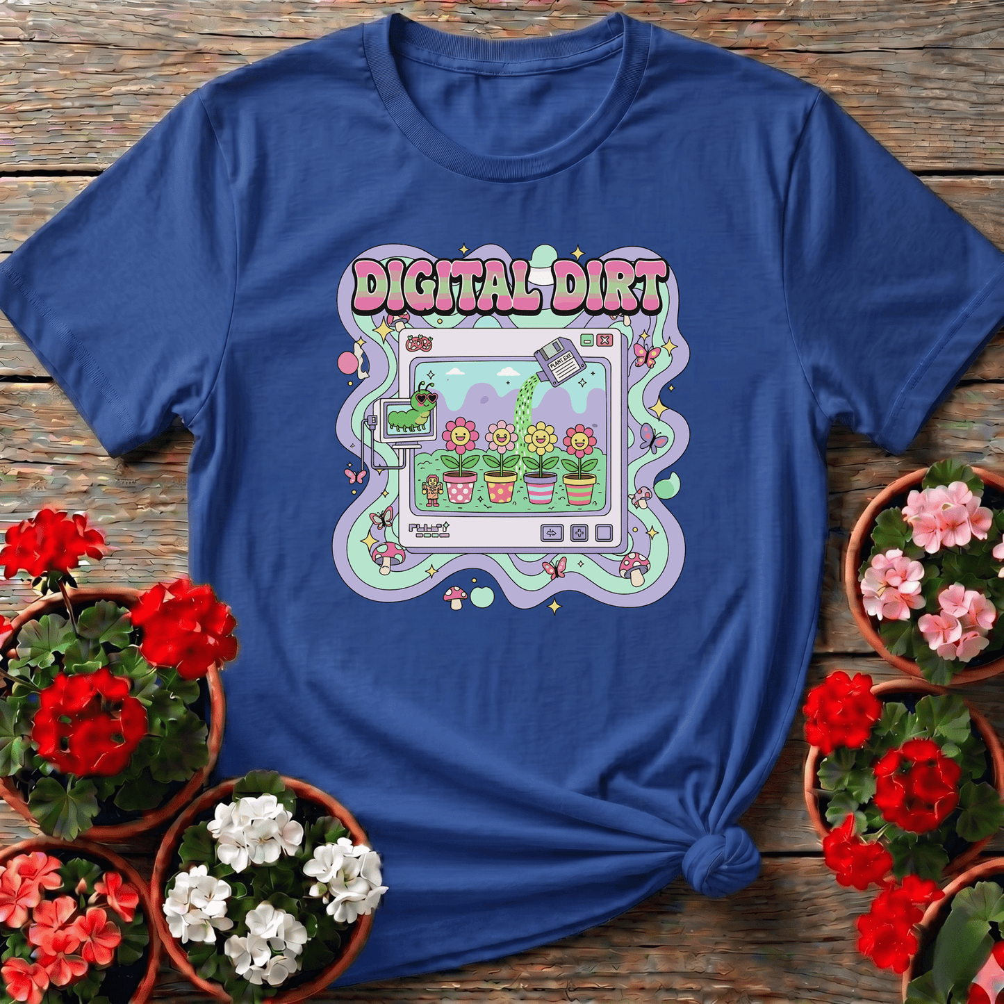 Digital Dirt Y2K Kidcore Computer Gardening Tee - GardeningTshirts