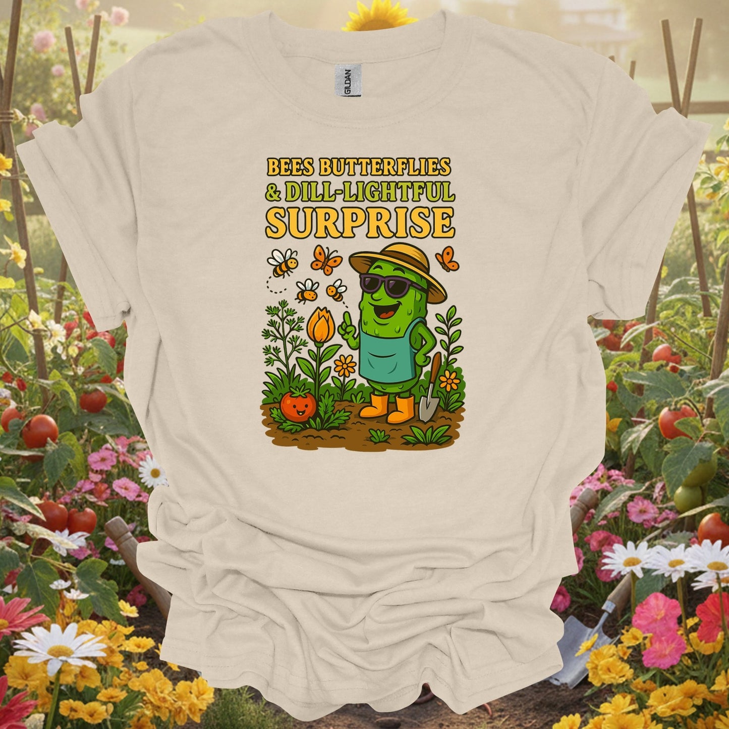 Natural dill-lightful surprise funny pickle gardening shirt for pickle lovers, vegetable gardeners, pun enthusiasts, home ...
