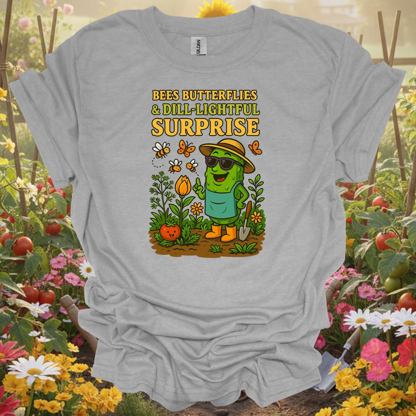 Sport grey dill-lightful surprise funny pickle gardening shirt for pickle lovers, vegetable gardeners, pun enthusiasts, ho...