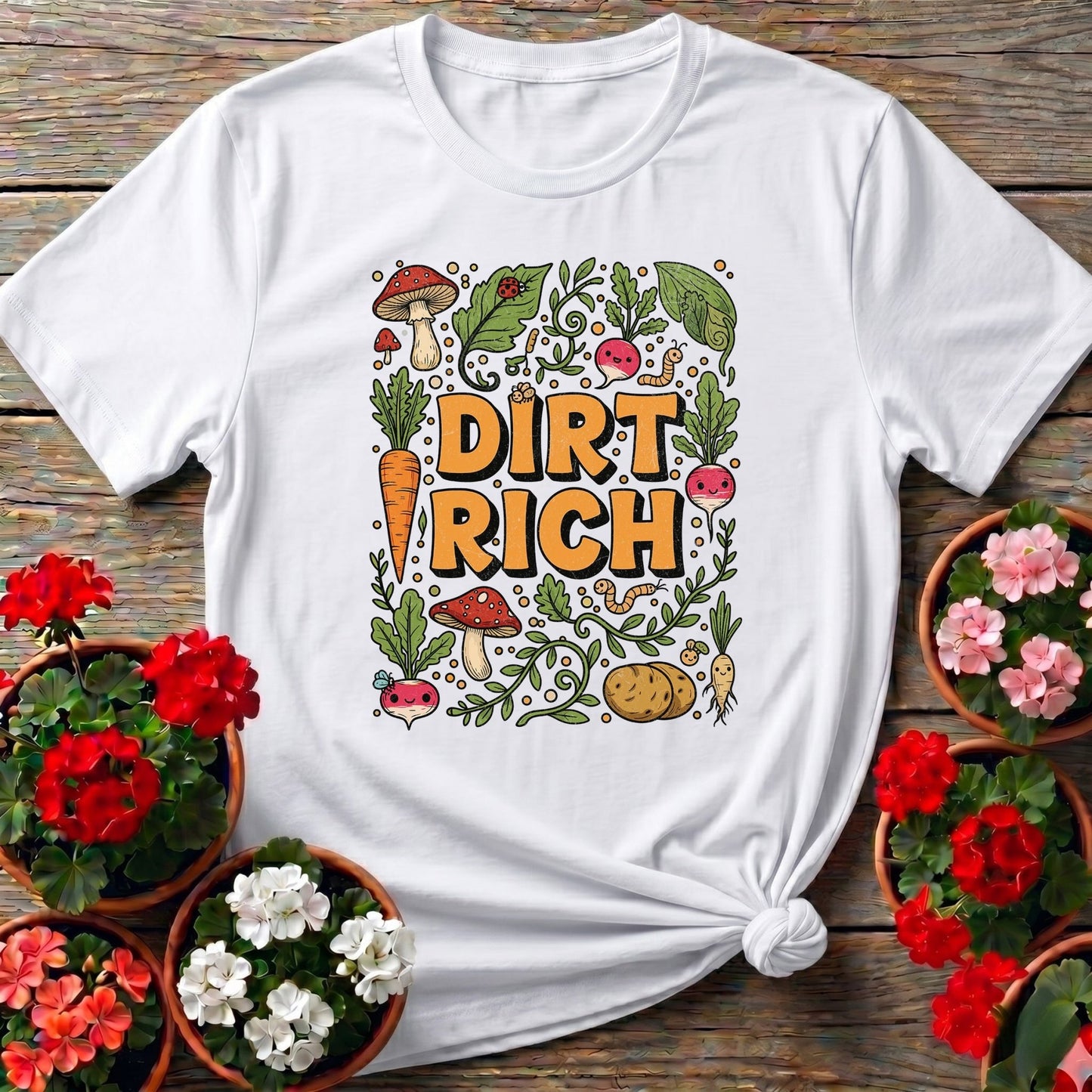 Dirt Rich Vintage Style Harvest Tee - GardeningTshirts