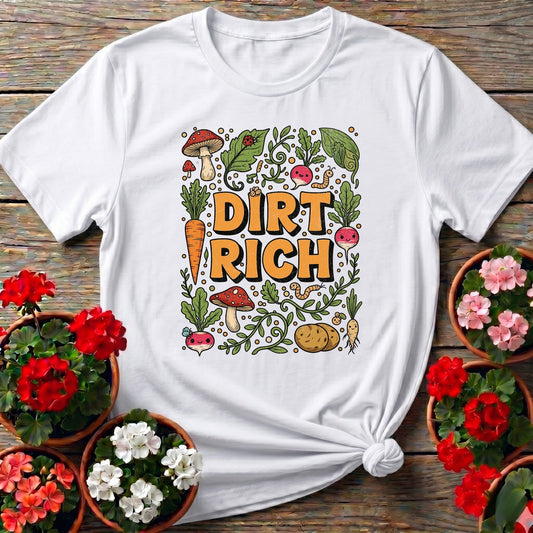 Dirt Rich Vintage Style Harvest Tee - GardeningTshirts