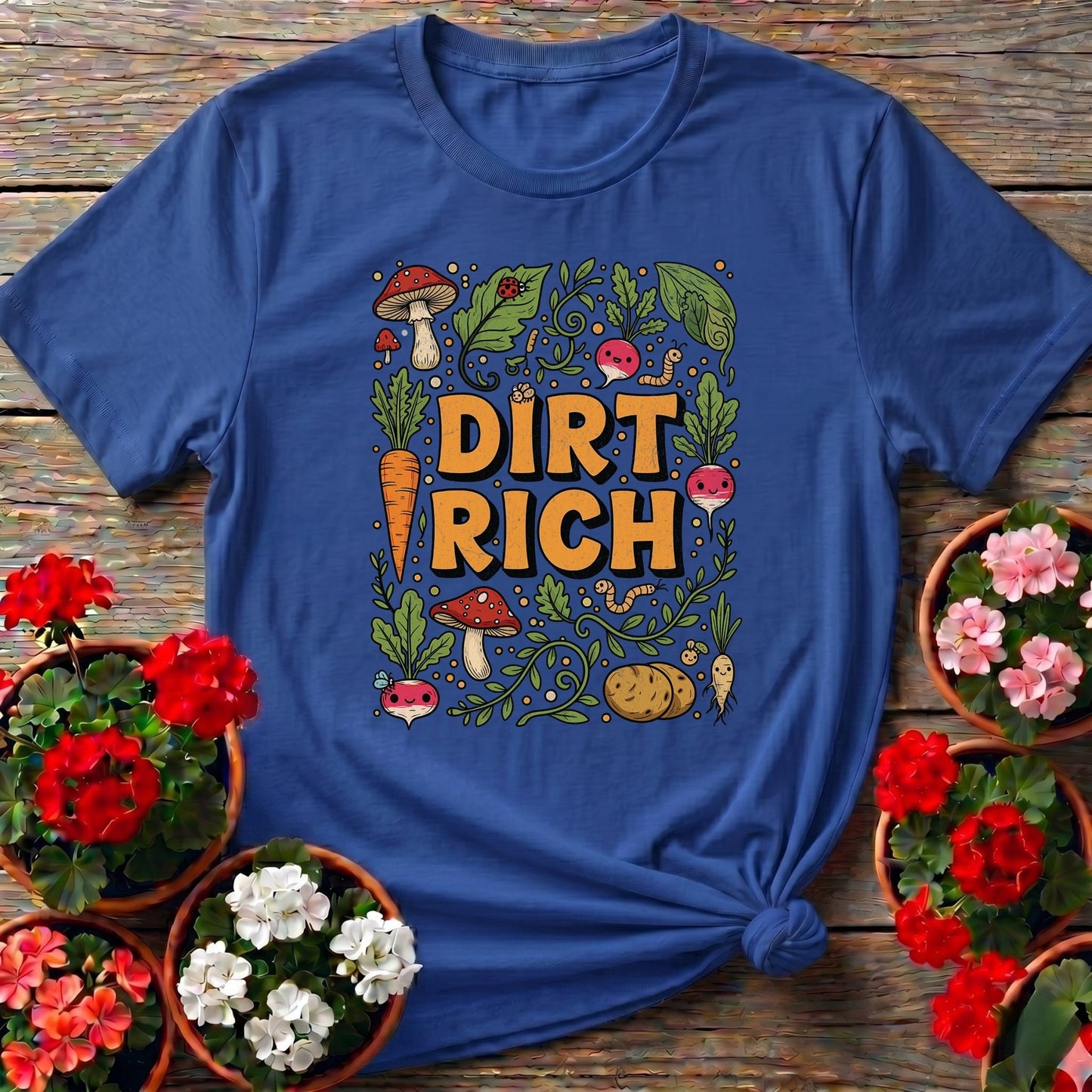 Dirt Rich Vintage Style Harvest Tee - GardeningTshirts