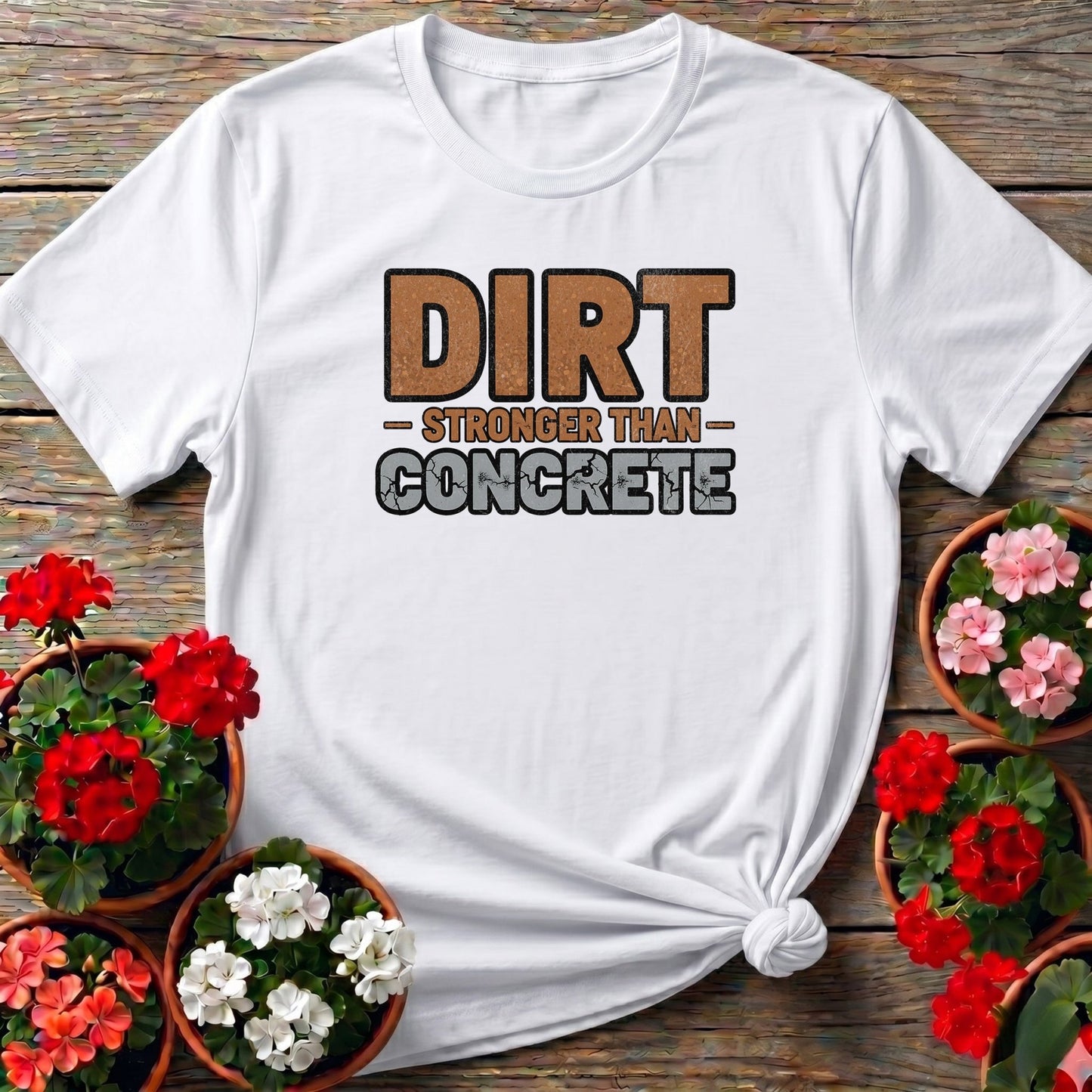 Dirt Stronger Than Concrete Gardener T-shirt - GardeningTshirts