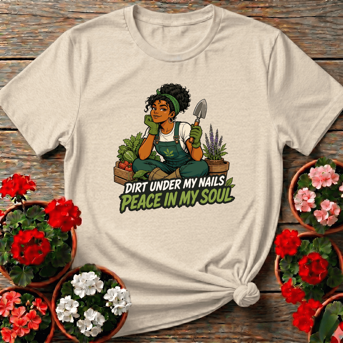 Dirt Under My Nails Peace In My Soul Gardening T-Shirt - GardeningTshirts