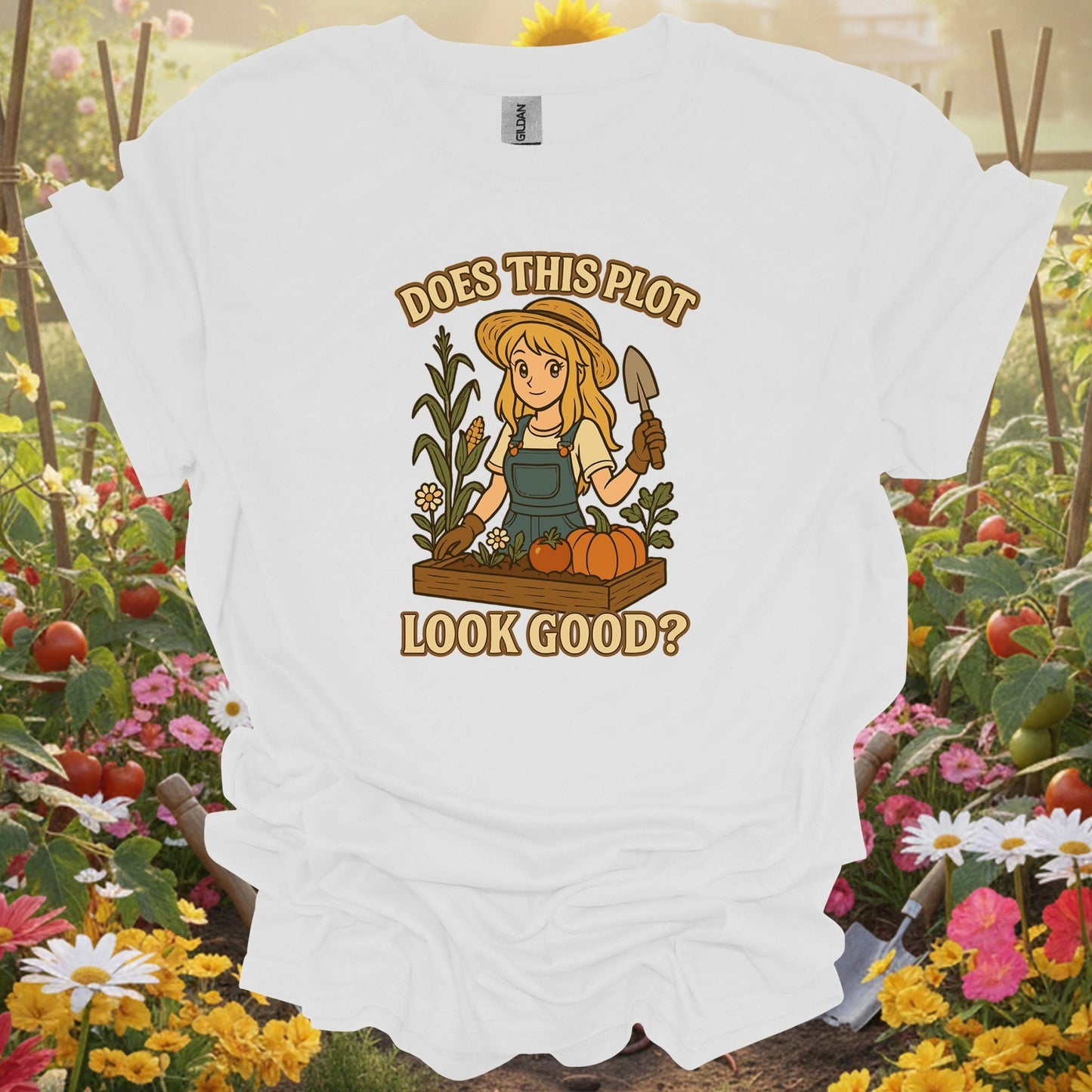 White tee showing does this plot look good anime raised bed for garden hobbyists