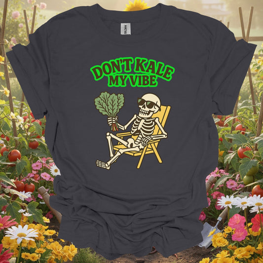 "Don't Kale My Vibe" Funny Skeleton T-Shirt - GardeningTshirts