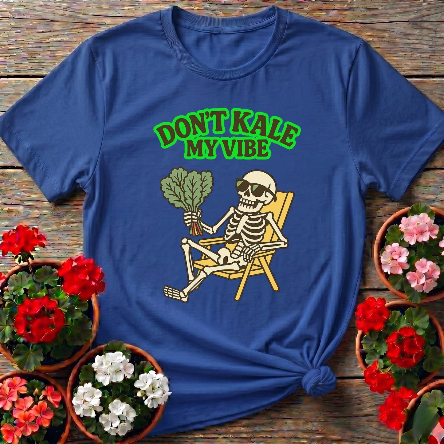 Don't Kale My Vibe Funny Skeleton Tee - GardeningTshirts