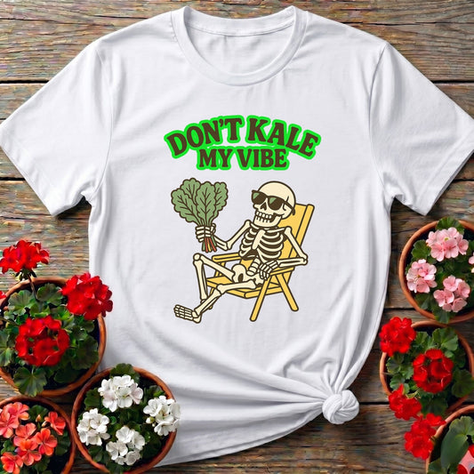 Don't Kale My Vibe Funny Skeleton Tee - GardeningTshirts