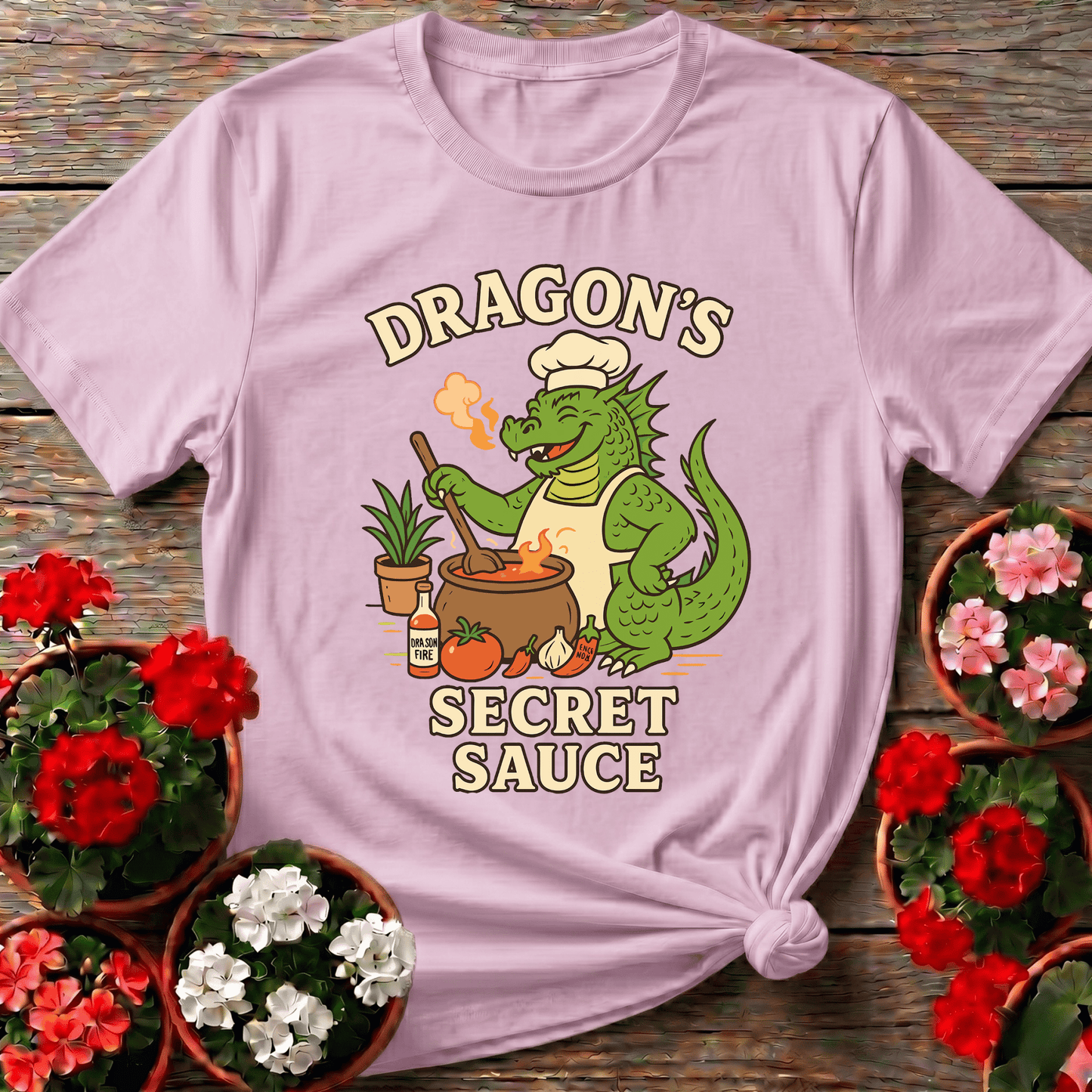 Dragons Secret Sauce Funny Chef Gardener T-shirt - GardeningTshirts