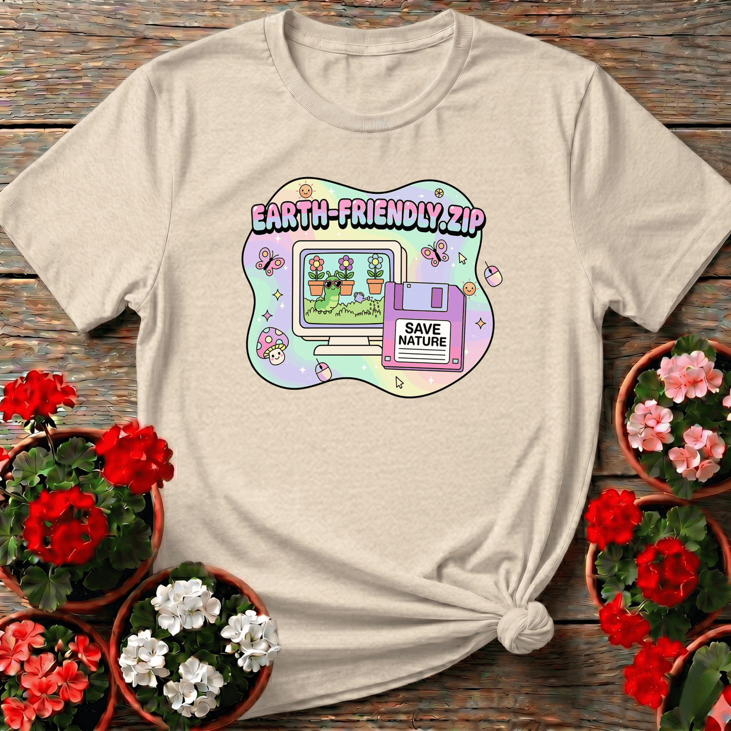 Earth Friendly.ZIP Y2K Kidcore Computer Tee - GardeningTshirts