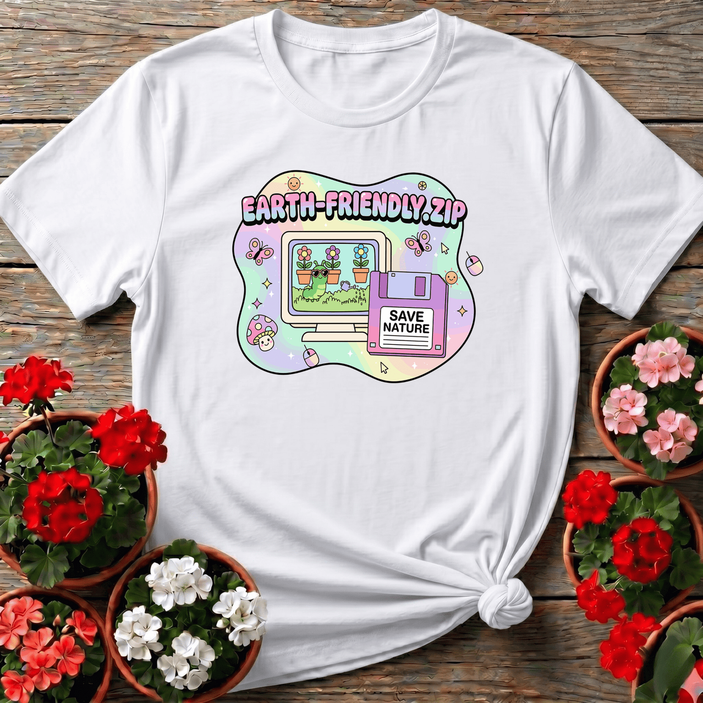 Earth Friendly.ZIP Y2K Kidcore Computer Tee - GardeningTshirts